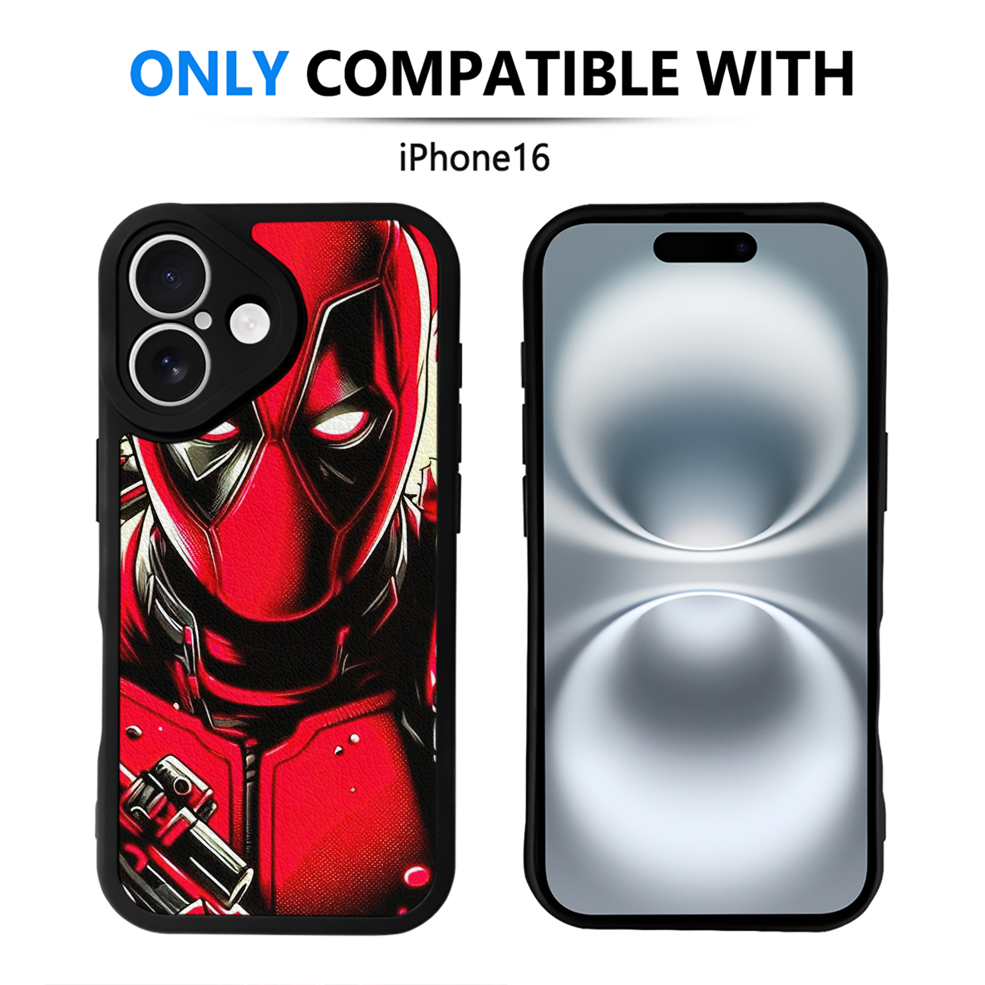 （画像用） Deadpool デッドプール 【iPhone 16シリーズ対応】シリコンスマホケース（レザー調） 材質：シリコン
